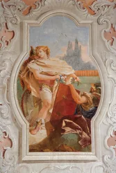 Rinaldo skammer seg over fortiden sin, fra Jerusalems rom levert i Palazzina, 1757