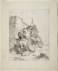 Scherzi: Satyrfamilie med obelisken.