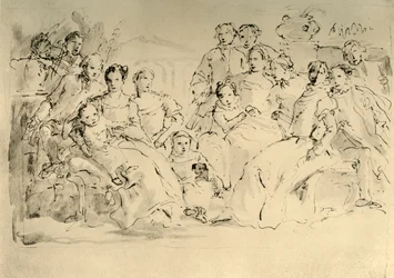 Sketch for a Group Portrait, midten av 1700-tallet, 1928