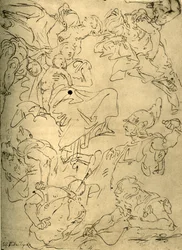 Studier for en Madonna med barn og engler, midten av 1700-tallet, 1928
