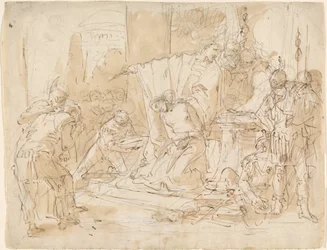 The Sacrifice of Iphigenia (recto) / Studie av en mannlig naken (verso)