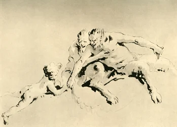 To fauner og en amor, midten av 1700-tallet, 1928