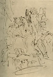 Two Women, Eros and a Soldier, midten av 1700-tallet, 1928