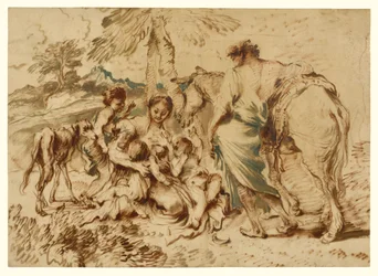 Eine Familie in einer Wüstenlandschaft