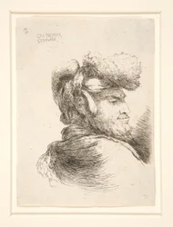 A Man in Profile, vendt mot høyre, fra serien Les petites tetes d
