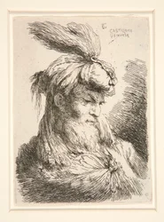 Figur mot høyre, fra serien Small Studies of Heads