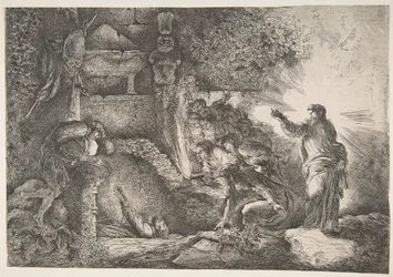 Oppdragelsen av Lasarus, 1645-1650.