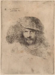Selvportrett(?), Iført en plymet caps ["Portrett av Bernini"]