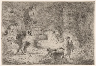 Tobit begraver de døde, ca. 1647-51.