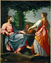 Kristus og den samaritanske kvinnen ved brønnen (maleri på lerret)