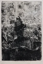 På Operaen i Paris, ca. 1880 (stripet på papir)