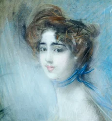 Kvinneportrett, av Giovanni Boldini (1842-1931)