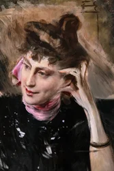 Portrett av Madame Veil Picard, detalj