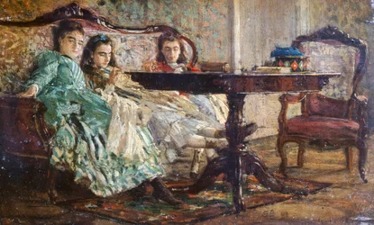 The Laskaraki Sisters av Giovanni Boldini (1842-1931), olje på tre
