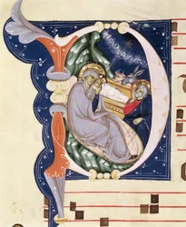 Ms 561 f.31v Historikert initial 