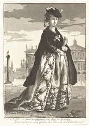 La Dame Venitienne en habit de masque (venetiansk kvinne i karnevalskjole)