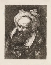 Eldre mann med turban, fra Raccolta di Teste (samling av hoder)