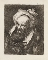 Eldre mann med turban, fra Raccolta di Teste (Samling av hoder)