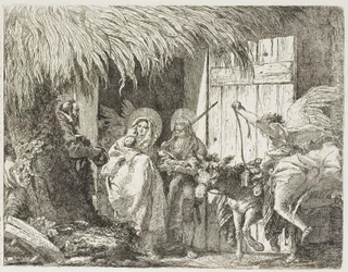 Joseph and Mary Seeking Shelter, plate fem fra The Flight into Egypt