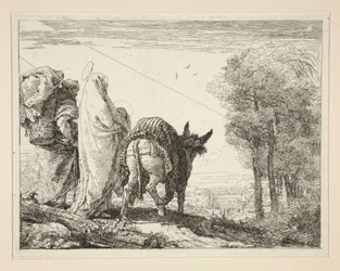 Mary Holding her Child in her Arms, fra serien Idee pittoresche sopra la fuga in Egitto (Flight into Egypt)