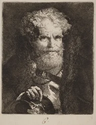 Gammel mann med hjelm