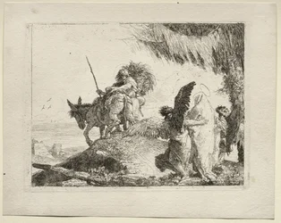 The Flight into Egypt: The Flight with the Madonna at Right Supported by Angels