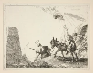 The Holy Family Passing a Pyramid, fra serien Idee pittoresche sopra la fuga in Egitto (Flight into Egypt)