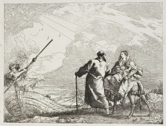 The Holy Family on the Bank of a River, plate fjorten fra The Flight into Egypt