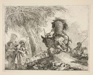 Jomfruen og barnet med Josef, fra serien Idee pittoresche sopra la fuga in Egitto (Flight into Egypt)