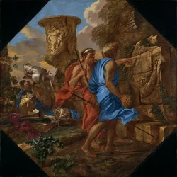Arkadiske gjeterhunder, ca. 1655 (olje på lerret)