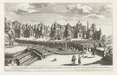Fontein van het Kleine Roma i de tuinen van de Villa d