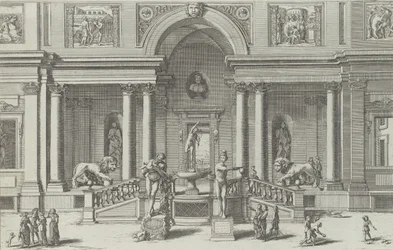 Merkurfontenen i hagen til Villa Medici..., 1691 eller senere.