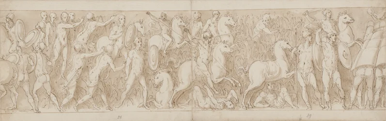 Slutt på en restaurert del av kolonnen (XLVII); sarmaterne blir forfulgt inn i sumpen (XLVIII); romerne angriper en tysk (?) festning (begynnelsen av LIV)
