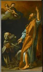 Den hellige Maria viser seg for eremitterne Paulus og Antonius (maleri på lerret)