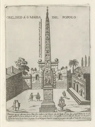 Den egyptiske obelisken til Ramses II på Piazza del Popolo i Roma Obelisco a S. Maria del Popolo (tittel på objekt) Moderne og gamle monumenter og bygninger i Roma (serietittel) Ornamenti di fabriche antichi et moderni dell