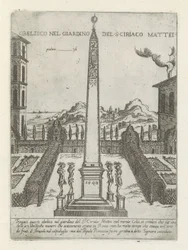 Obelisk i hagen av Ciriaco Mattei Obelisk i hagen til S ciriaco Mattei (tittel på objekt) Moderne og antikke monumenter og byggverk i Roma (serietittel) Ornamenter av gamle og moderne bygninger i Alma-byen Roma (serietittel)