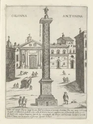 Kolonne av Marcus Aurelius i Roma Colonna a S. Antonio (tittel på objekt) Moderne og gamle monumenter og bygninger i Roma (serietittel) Ornamenti di fabriche antichi et moderni dell