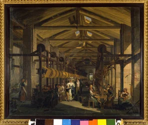 Silkespinning. Maleri av Giovanni Migliara