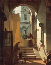 The Apothecary of a Cloister, av Giovanni Migliara, detalj