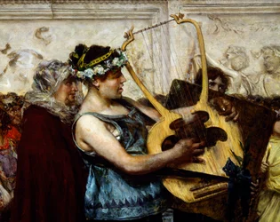 Ekteskapsforslag, av Giovanni Muzzioli (1854-1894), Detalj