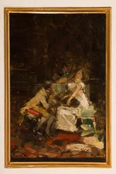 Studie for kjærlighetsnotater (olje på panel)