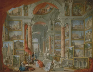 Bildegalleri med utsikt over det moderne Roma
