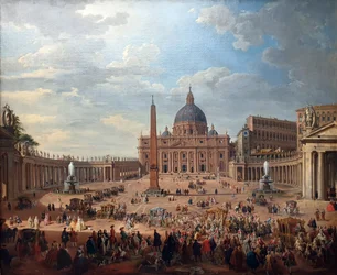 Hertug av Choiseuls (1719–1785) ridetur på Petersplassen i Roma