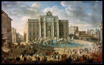 Trevifontenen i Roma Pave Benedikt XVI besøker Trevifontenen i Roma, 1700-tallet