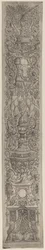 Ornamentpanel: Griffins og to amoriner som krysser hellebarder