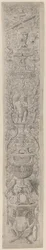Ornamentpanel: Satyr holder en fiolin