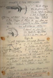Manuskript av Giovanni Schiaparelli (1835-1910) med notater om Mars-studier utført mellom 1888 og 1891