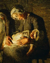 De to mødrene, av Giovanni Segantini, detalj