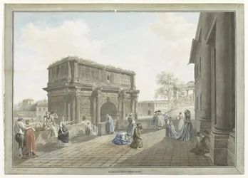 Utsikt over Septimius Severus-buen i Roma L