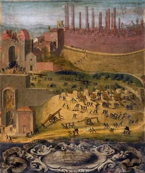 Seieren til Porta Camollia ved Siena i 1526 (tempera på panel)
